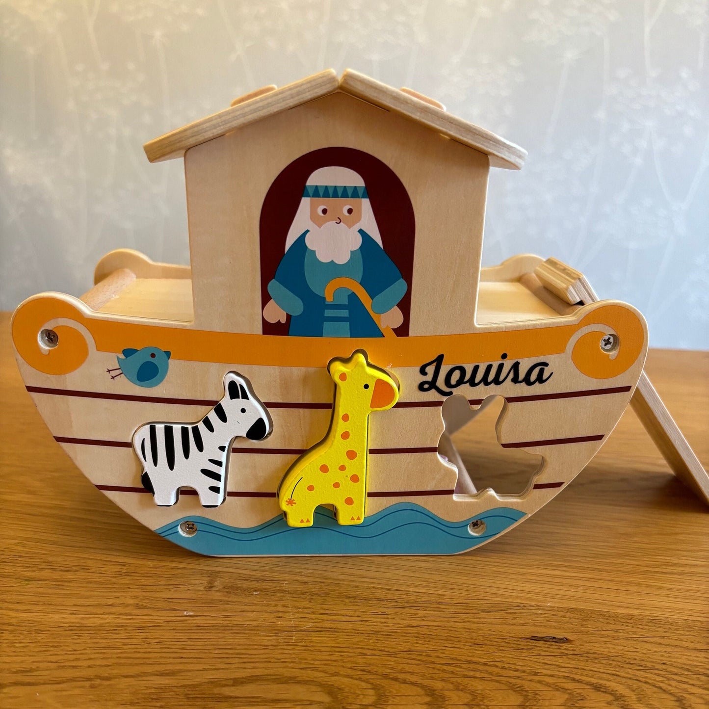 Wooden Noah's Ark Shape Sorter Toy With Personalisation