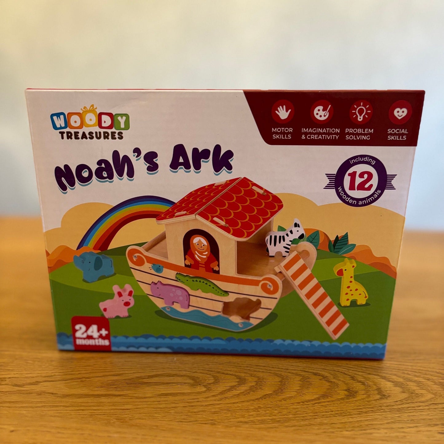 Wooden Noah's Ark Shape Sorter Toy With Personalisation