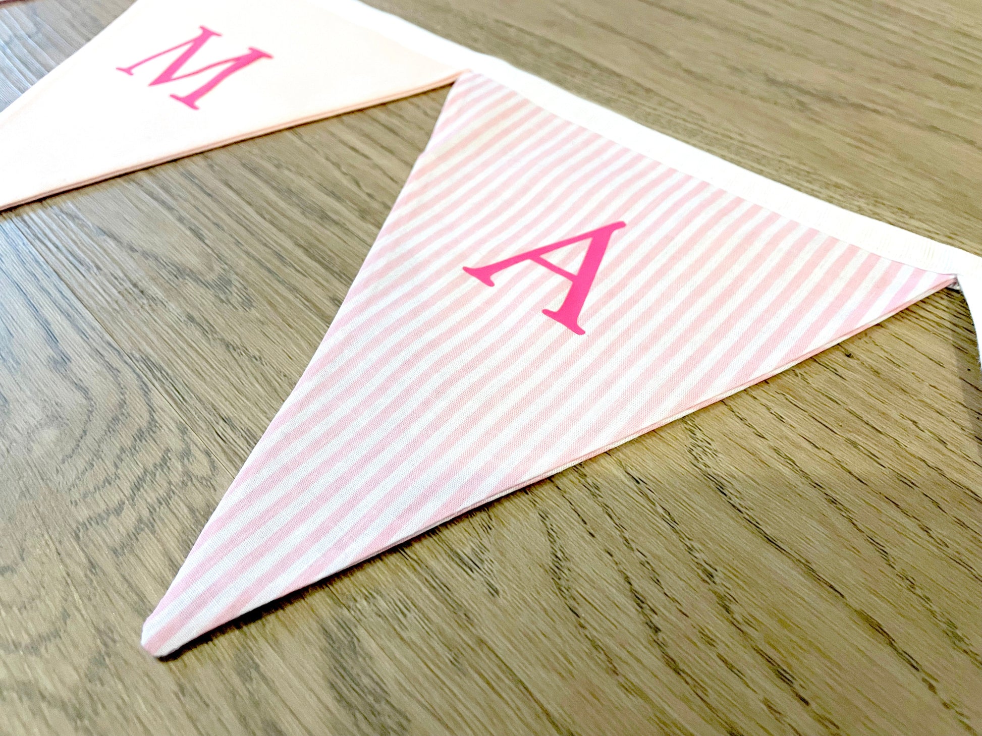 Handmade personalised bunting. Would look fantastic in any child's bedroom, nursery or playroom.