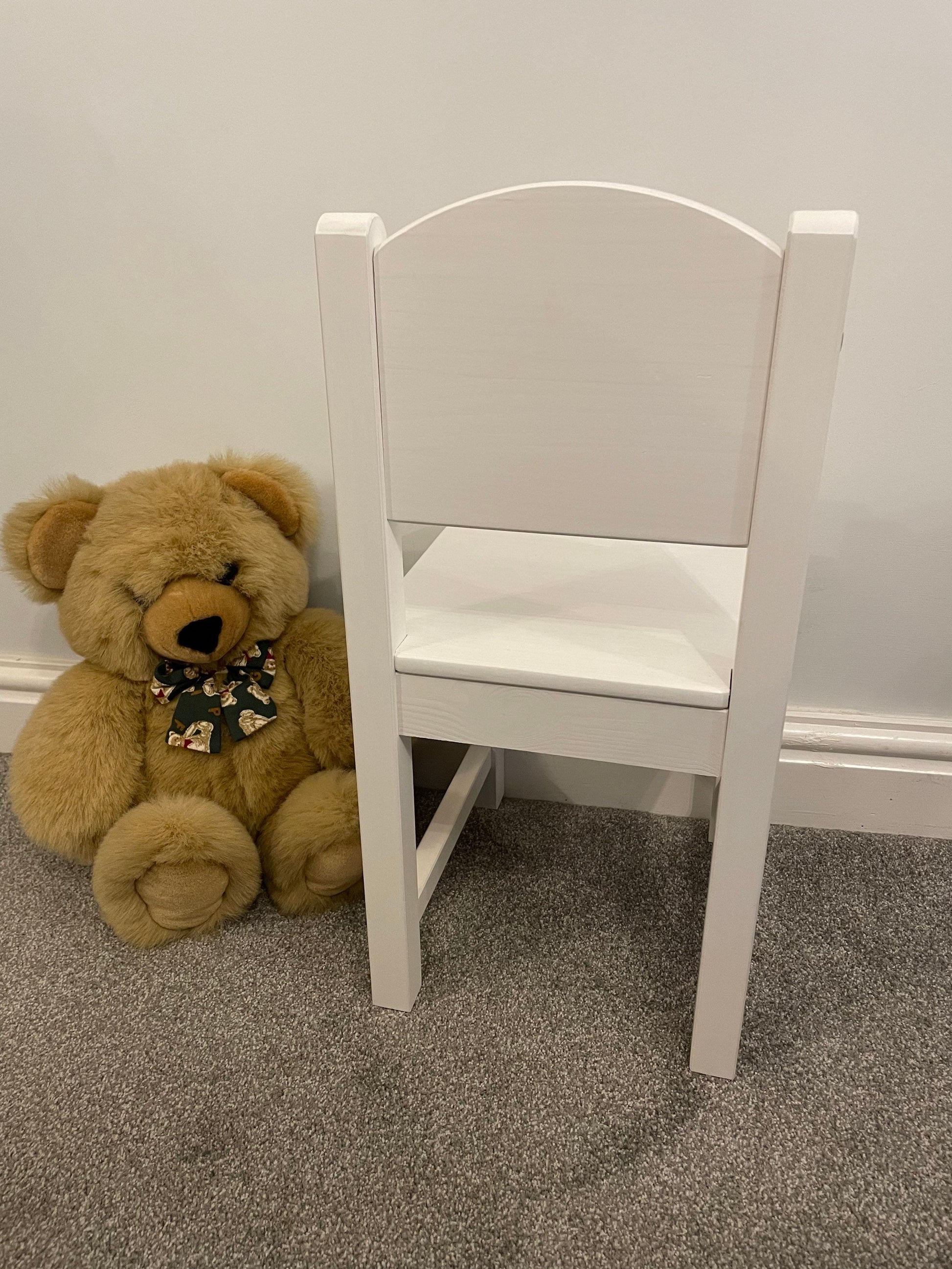 Personalised child’s white wooden chair