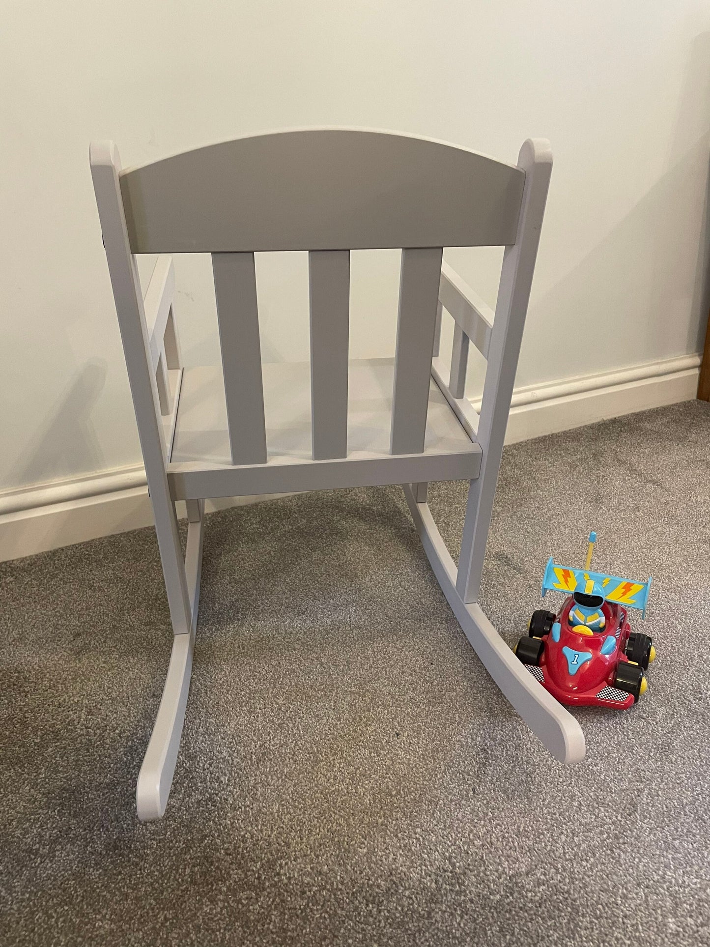 Child’s Personalised Grey Wooden Rocking Chair