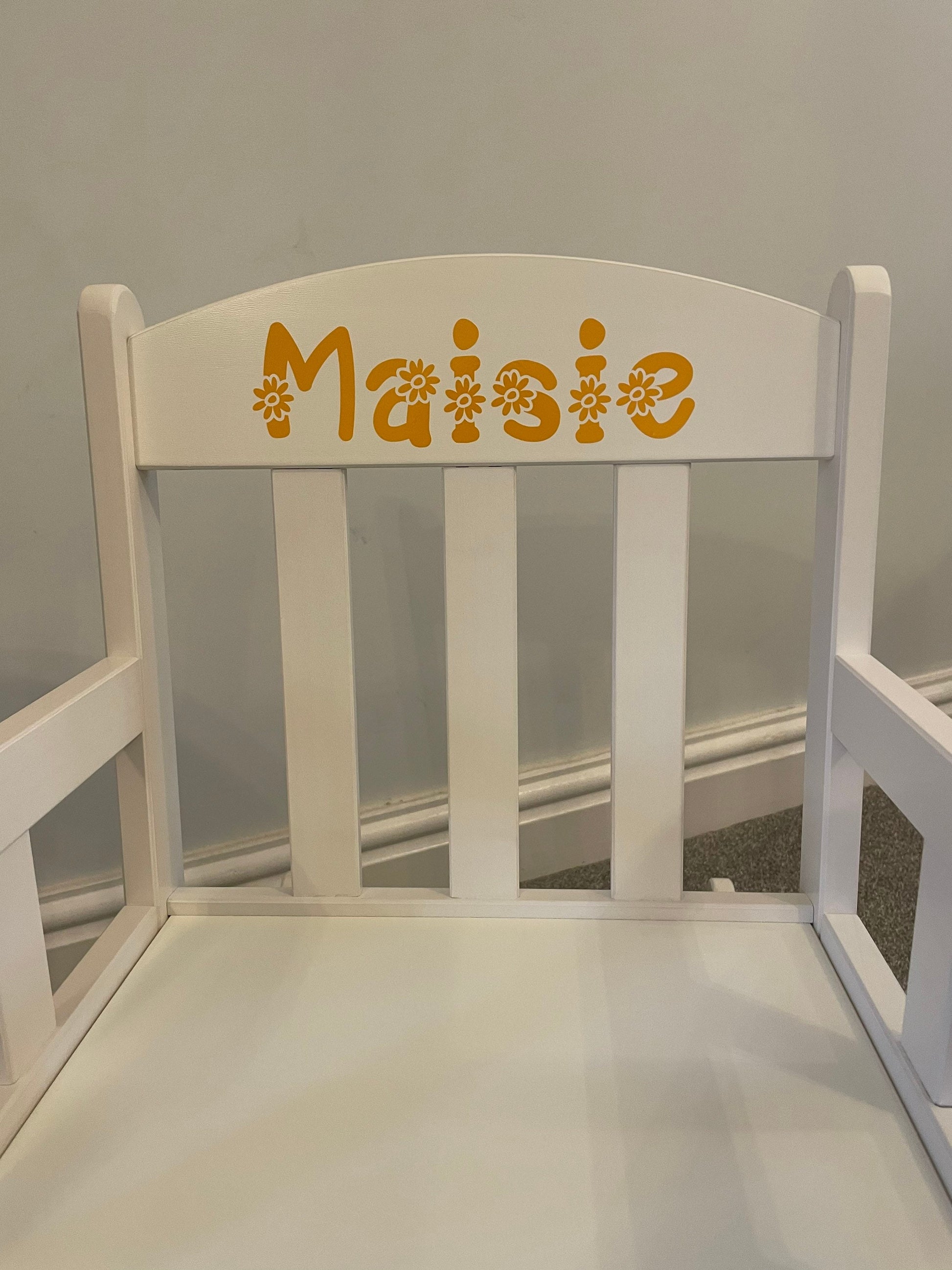 Child’s Personalised White Wooden Rocking Chair