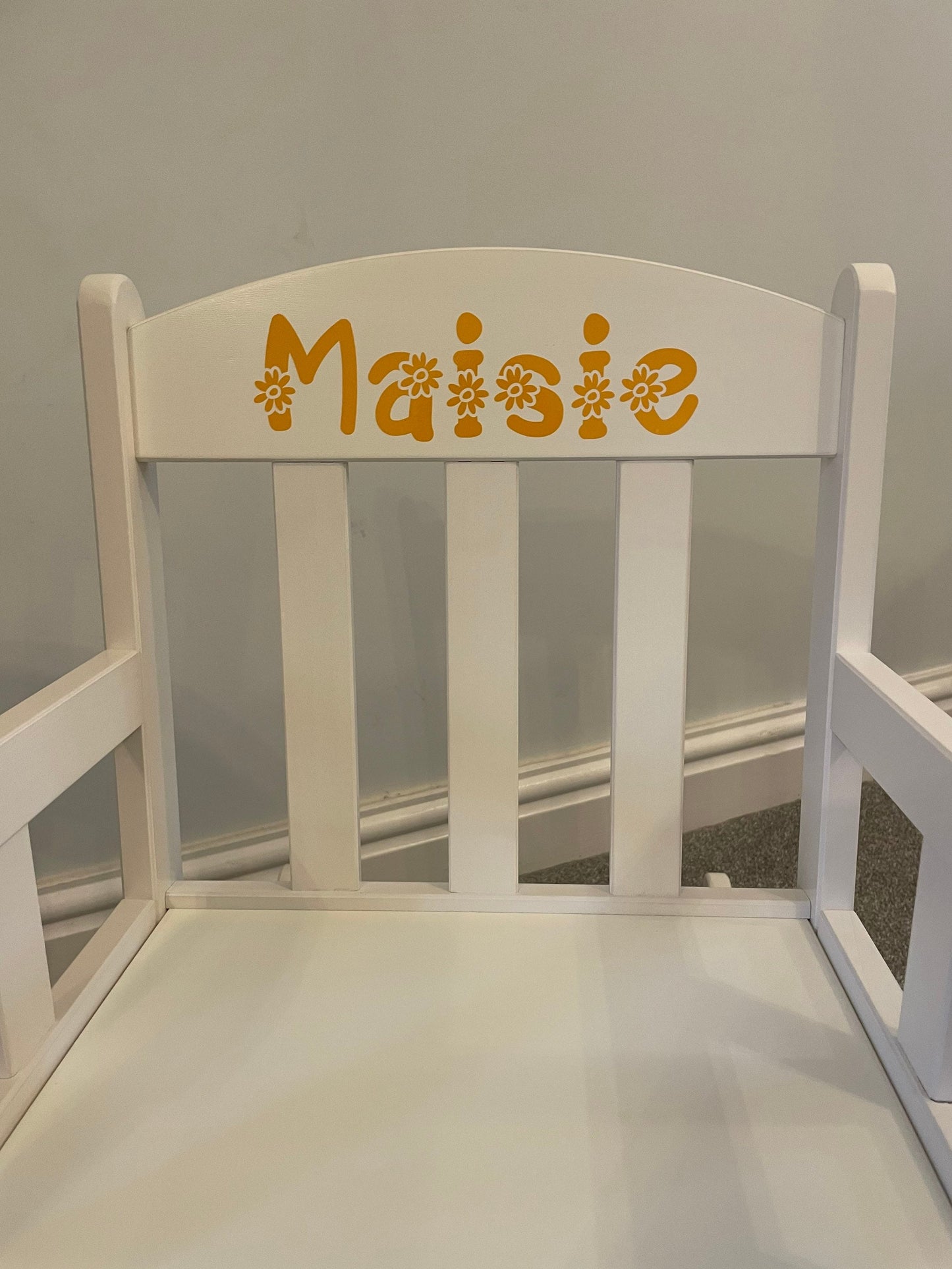 Child’s Personalised White Wooden Rocking Chair