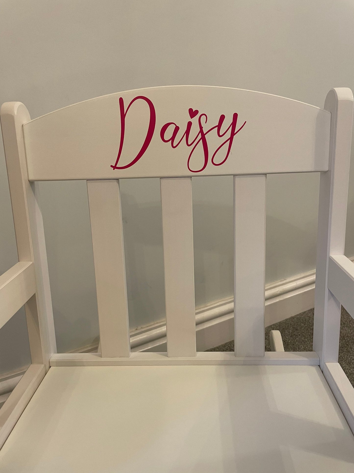 Child’s Personalised White Wooden Rocking Chair