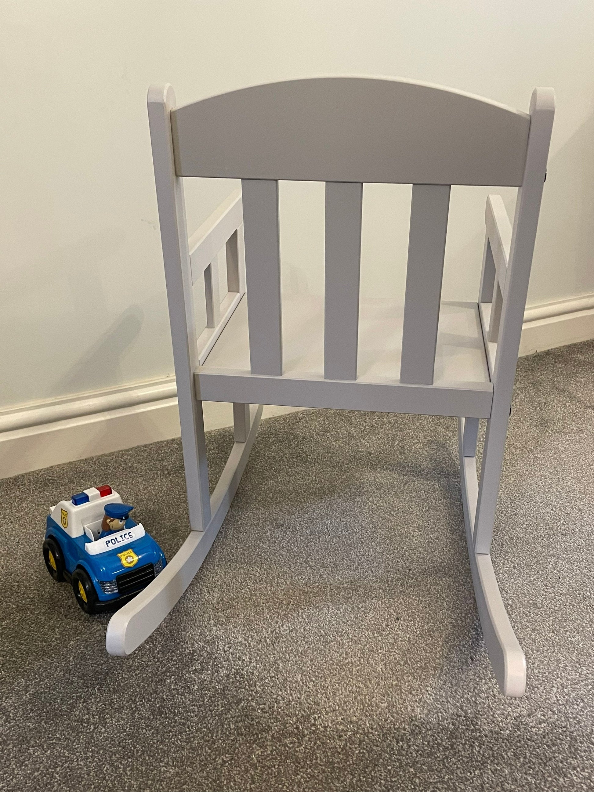 Child’s Personalised Grey Wooden Rocking Chair