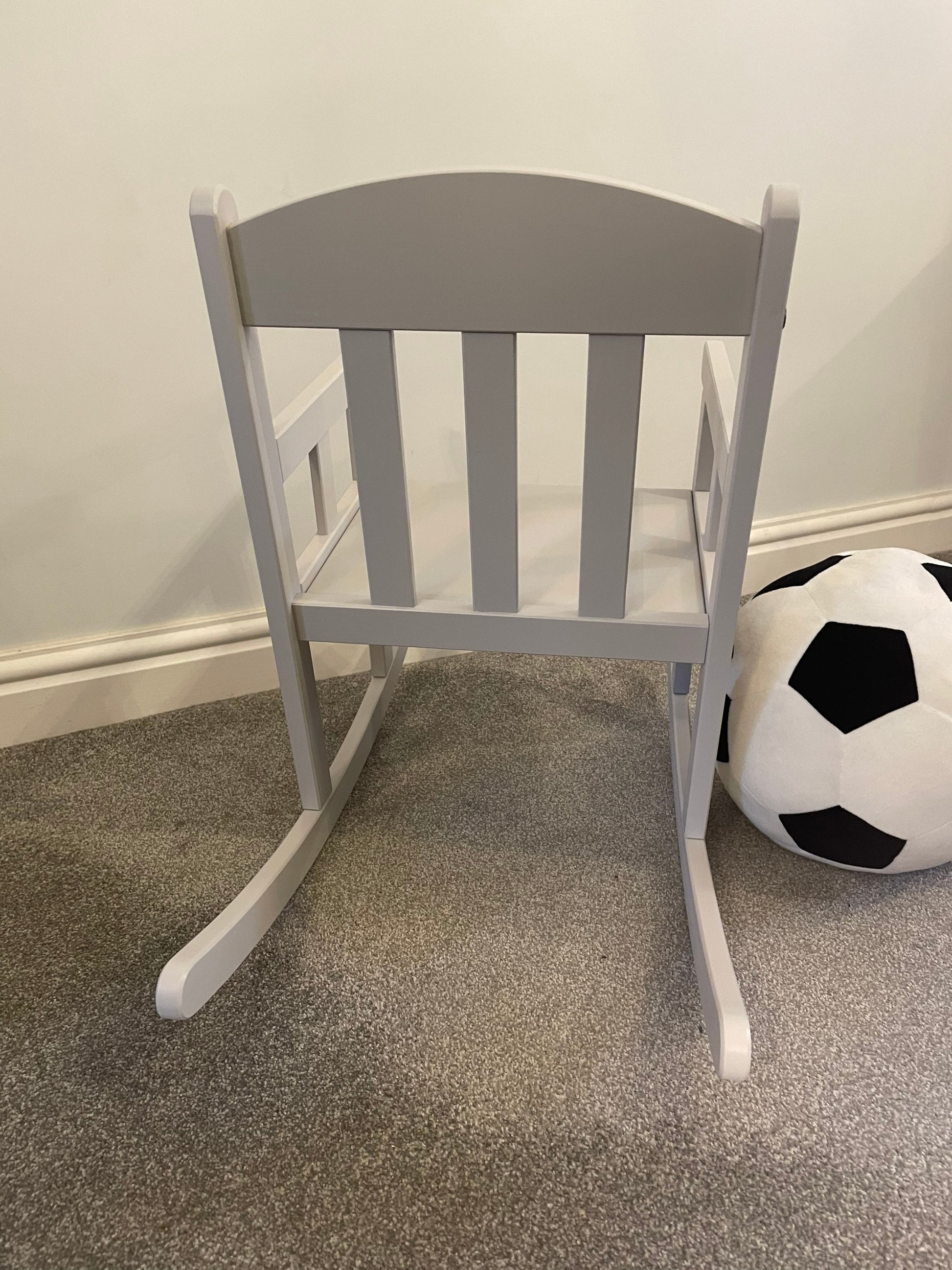 Child’s Personalised Grey Wooden Rocking Chair