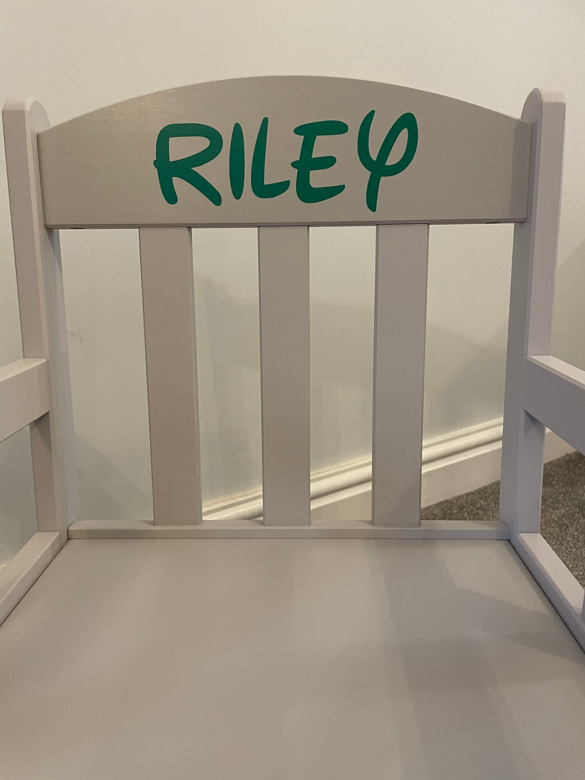 Child’s Personalised Grey Wooden Rocking Chair