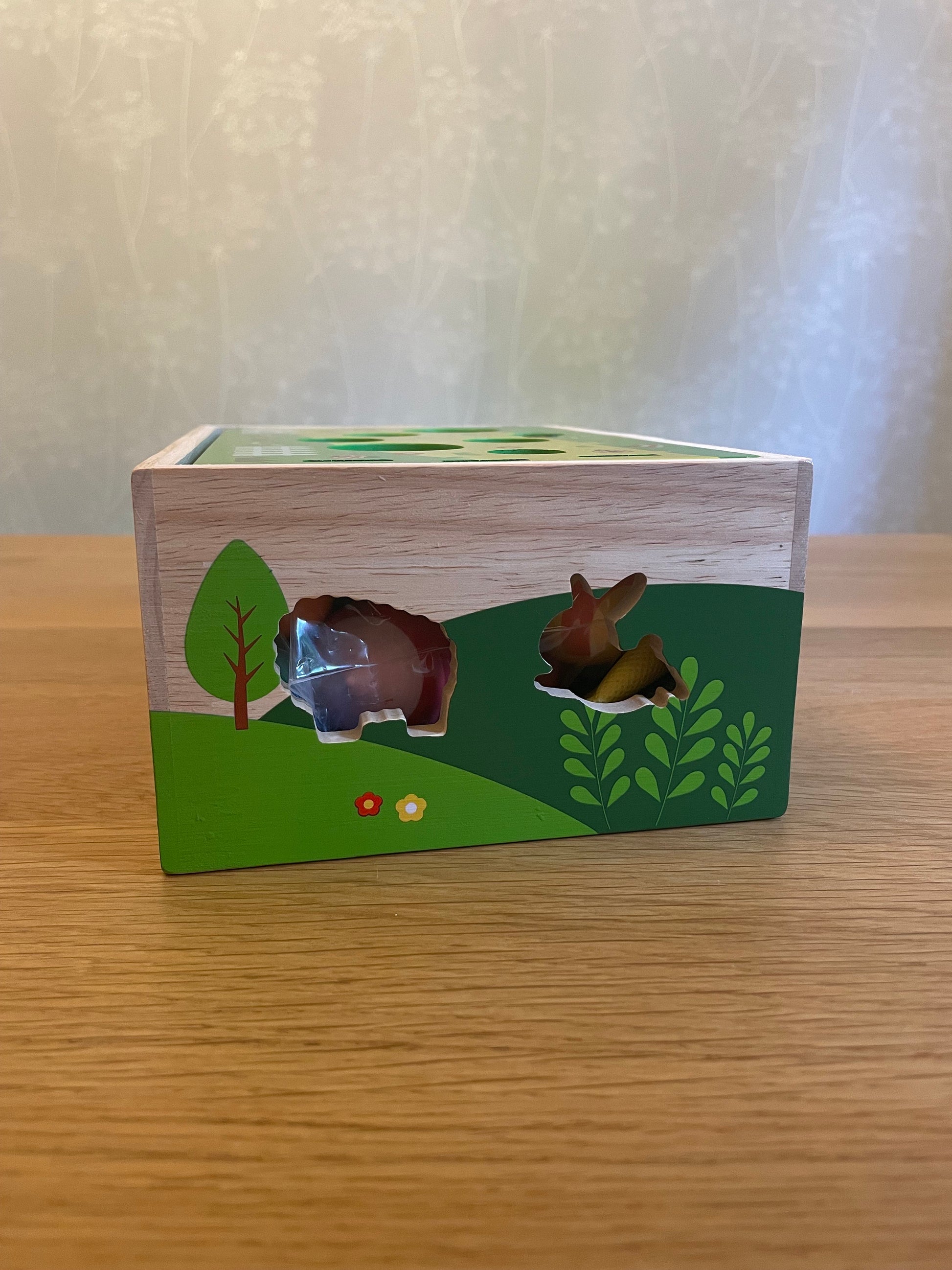 Personalised Wooden Montessori Farm Themed Educational Toy. Colour and shape sorting using fine motor skills and playmat to help imagination