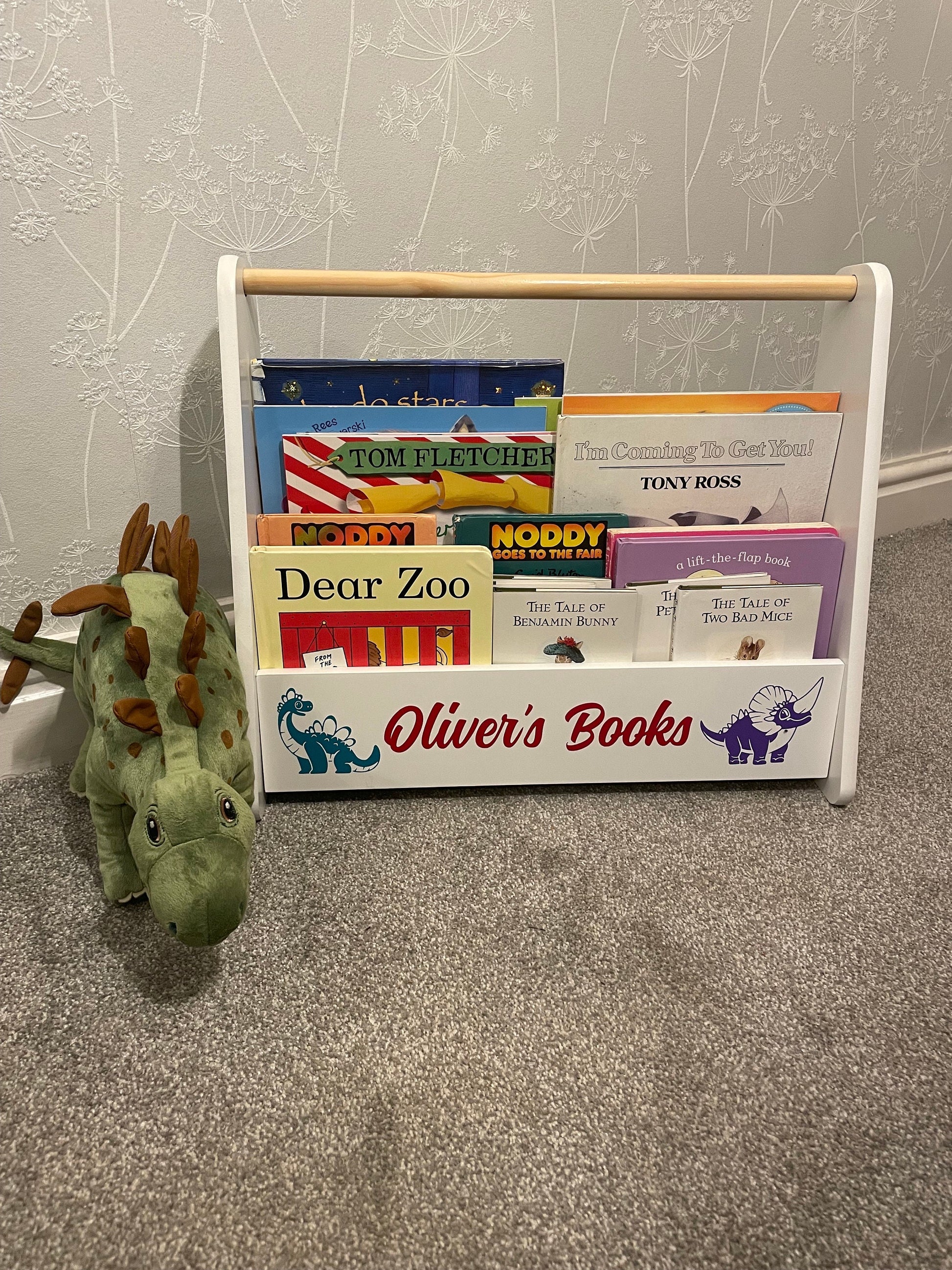 Personalised bookcase with dinosaurs!