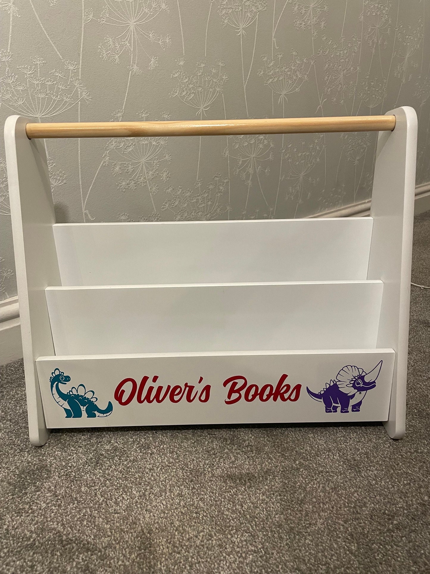 Personalised bookcase with dinosaurs!