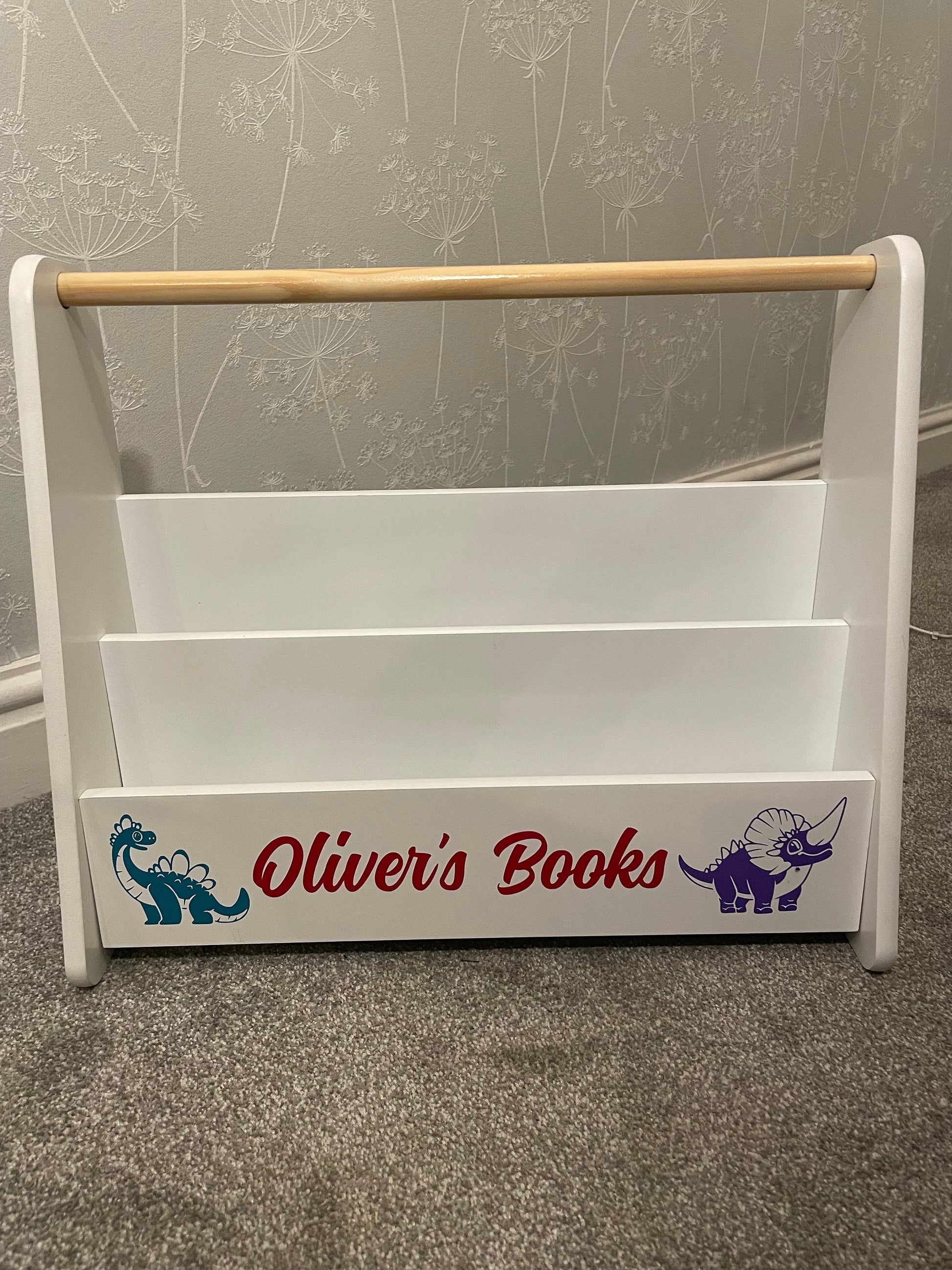 Personalised bookcase with dinosaurs!