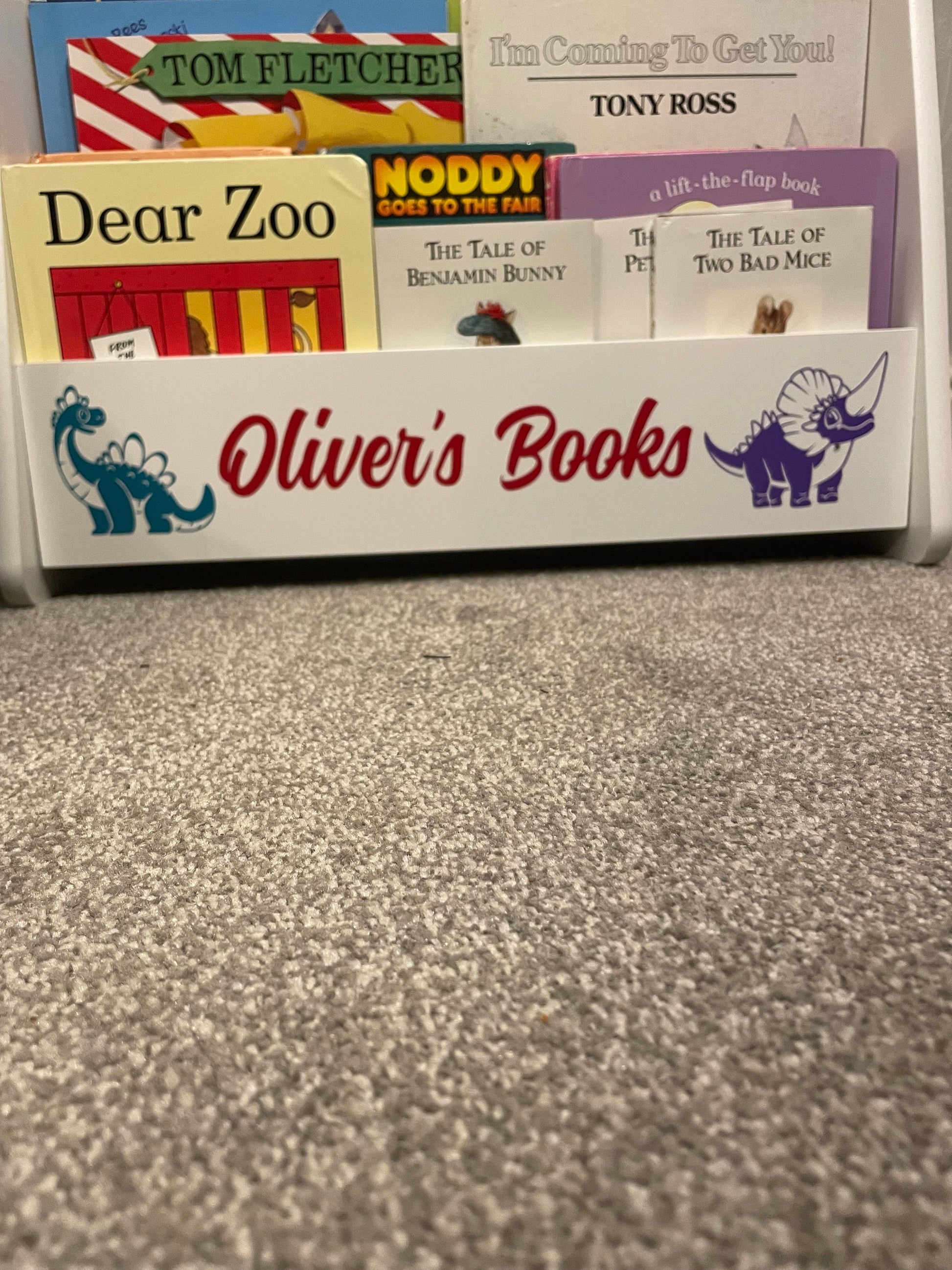 Personalised bookcase with dinosaurs!