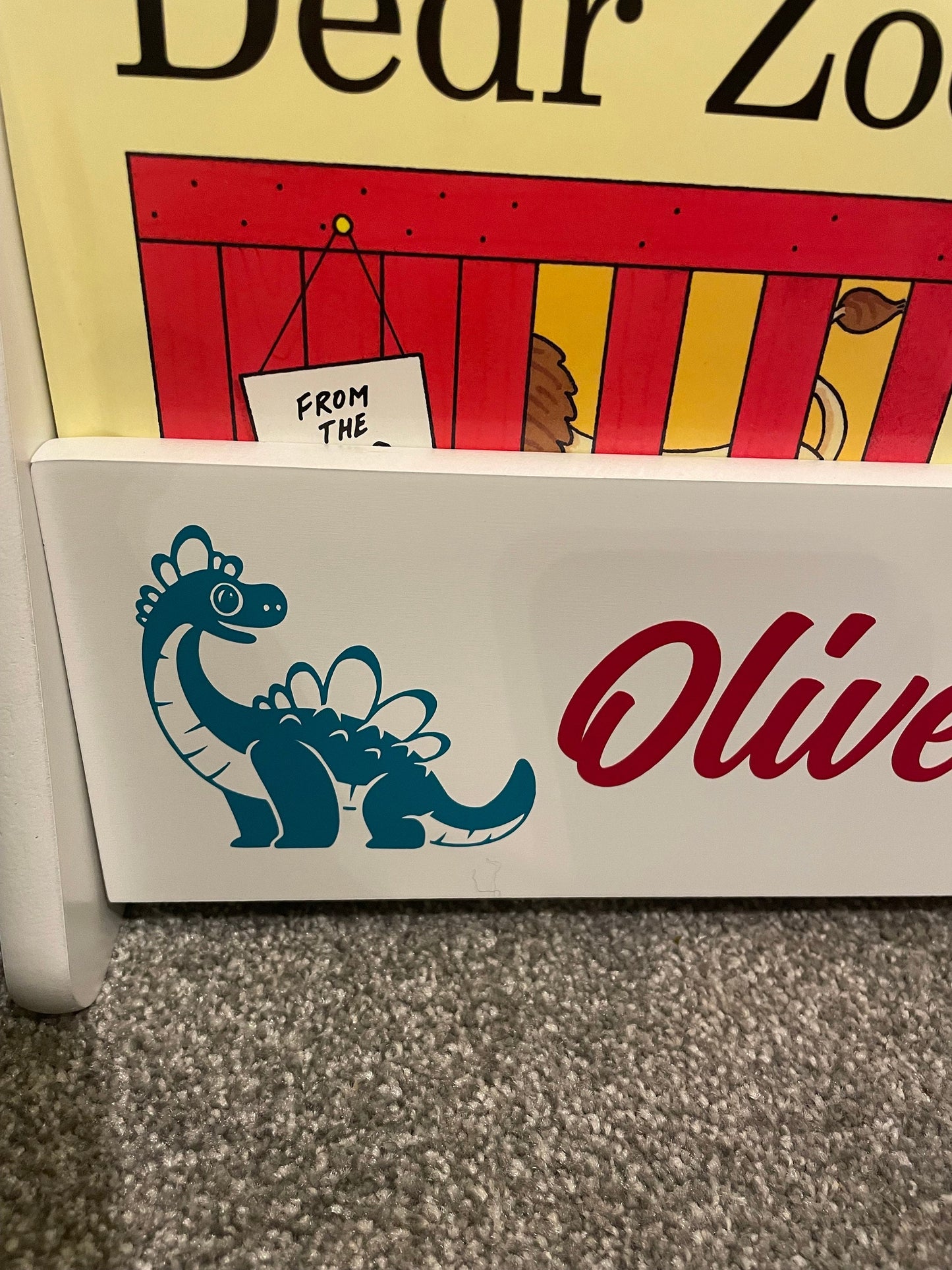 Personalised bookcase with dinosaurs!