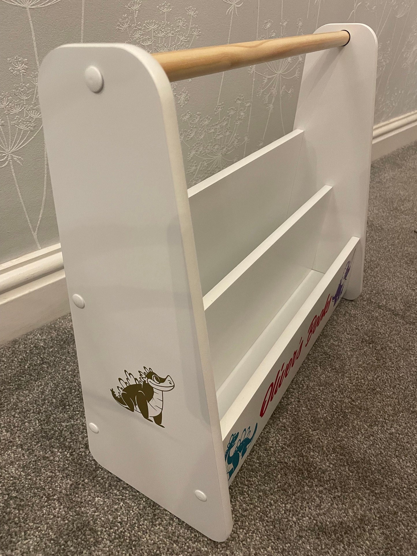 Personalised bookcase with dinosaurs!