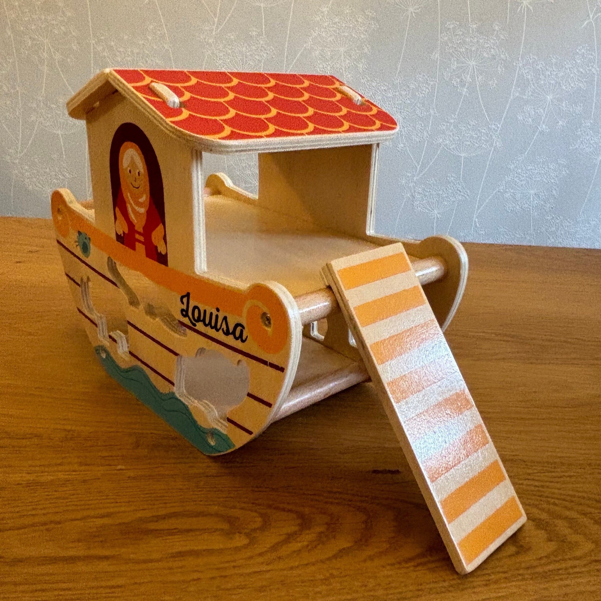 Wooden Noah's Ark Shape Sorter Toy With Personalisation